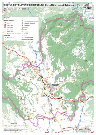 Mapa cestnej siete - okres_banovce_nad_bebravou